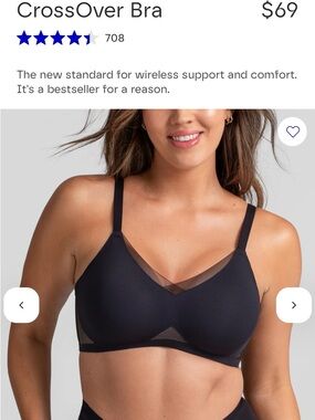 Honey Love-CrossOver Wireless Bra - Black 2XL